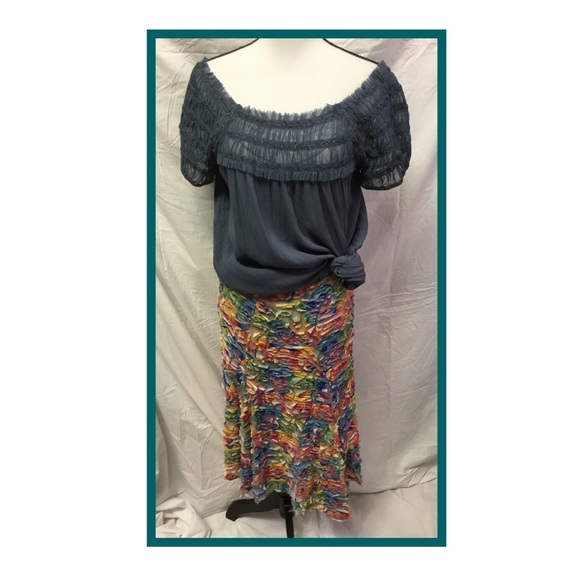 💐New Boho Shredded Skirt Size Small - Picture 6 of 8